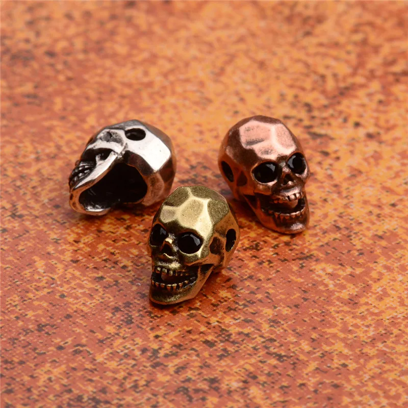 DOUWEI 2018 New Micro Pave Black Zircon Skull DIY Beads For CZ Jewelry Making Metal Copper Beads For Men Bracelet