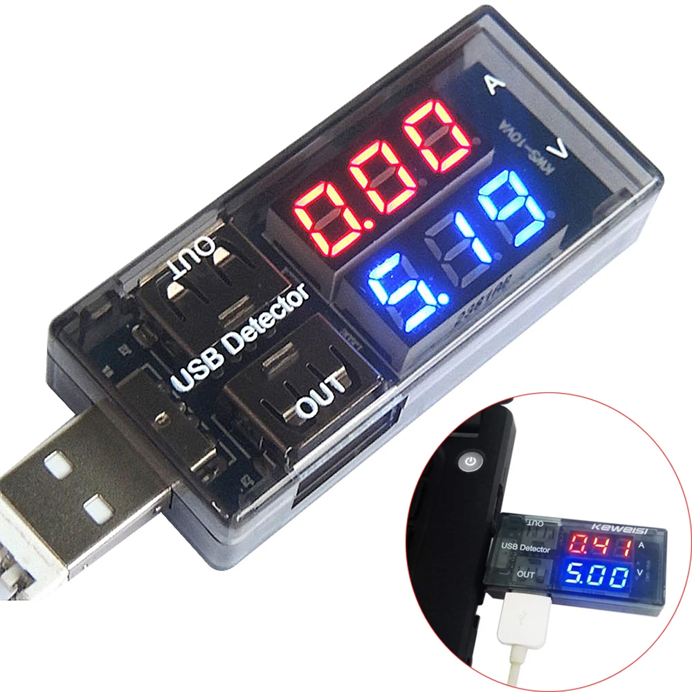 LED Digital Dual USB Port Current Voltage Charging Test Detector Tester Battery Voltmeter Ammeter Charger Doctor Meter Monitor