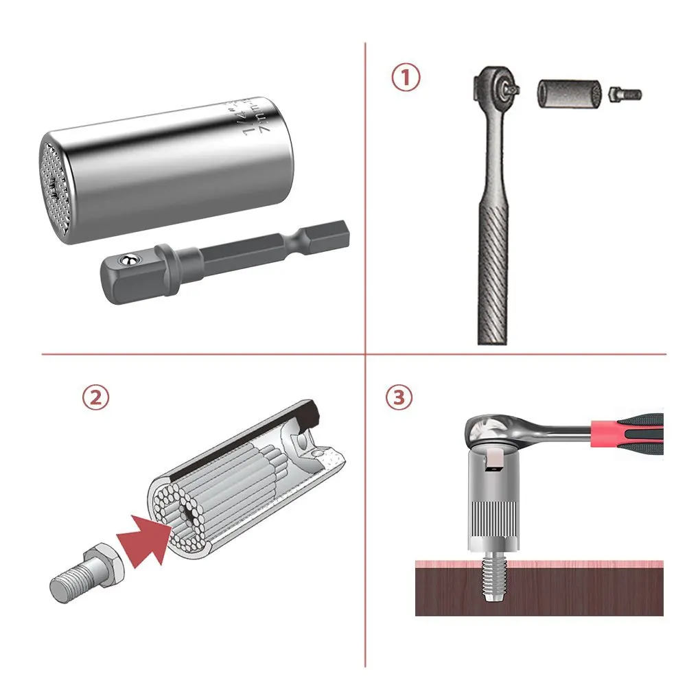 العالمي المقبس 2 قطعة/مجموعة العالمي قابل للتعديل عزم الدوران اسئلة المقبس وجع مجموعة المفك متعددة الوظائف أداة اليد مجموعة