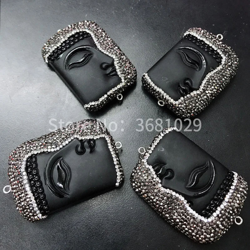 Natural obsidian Buddha head pendant half face Buddha main pendant transfer safety pendant necklace