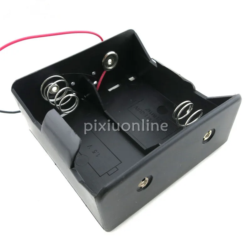 J083b Contain 2 #D Battery Black Plastic Battery Box Large Size DIY Parts Sell at a Loss France USA Europe Canada