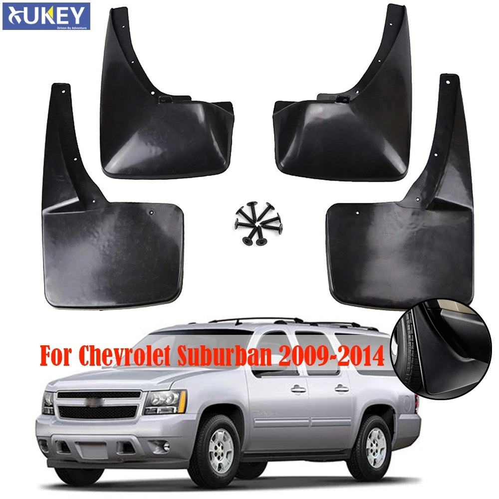 OE Styled Mud Flaps For Chevrolet Chevy Suburban 1500 LTZ 2009 - 2014 W/O Z71 Package Splash Guards Mudguard 2010 2011 2012 2013