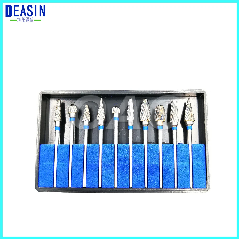 

NEW Set of 10 Tungsten Steel Dental Carbide Burs Lab Med Burrs Tooth Drill 2.35mm