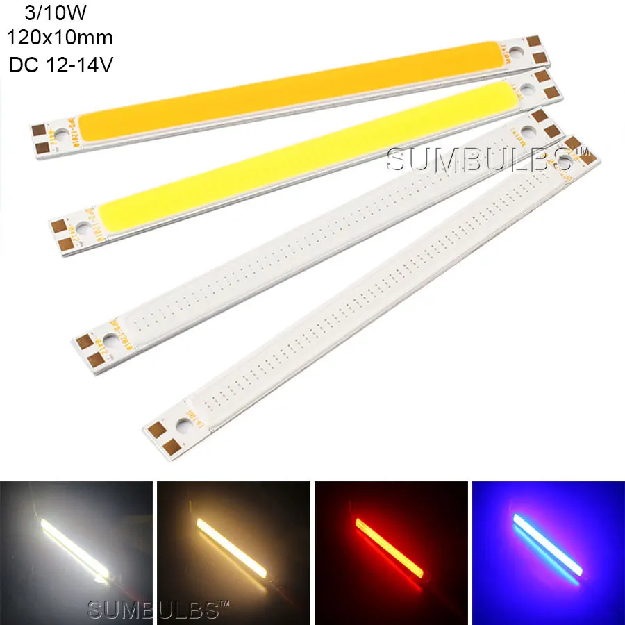 1 ワット-50 ワット COB LED ストリップランプ電球暖かいナチュラルピュアホワイトブルーレッド LED マトリックスバーチップライト DIY 屋内屋外照明用