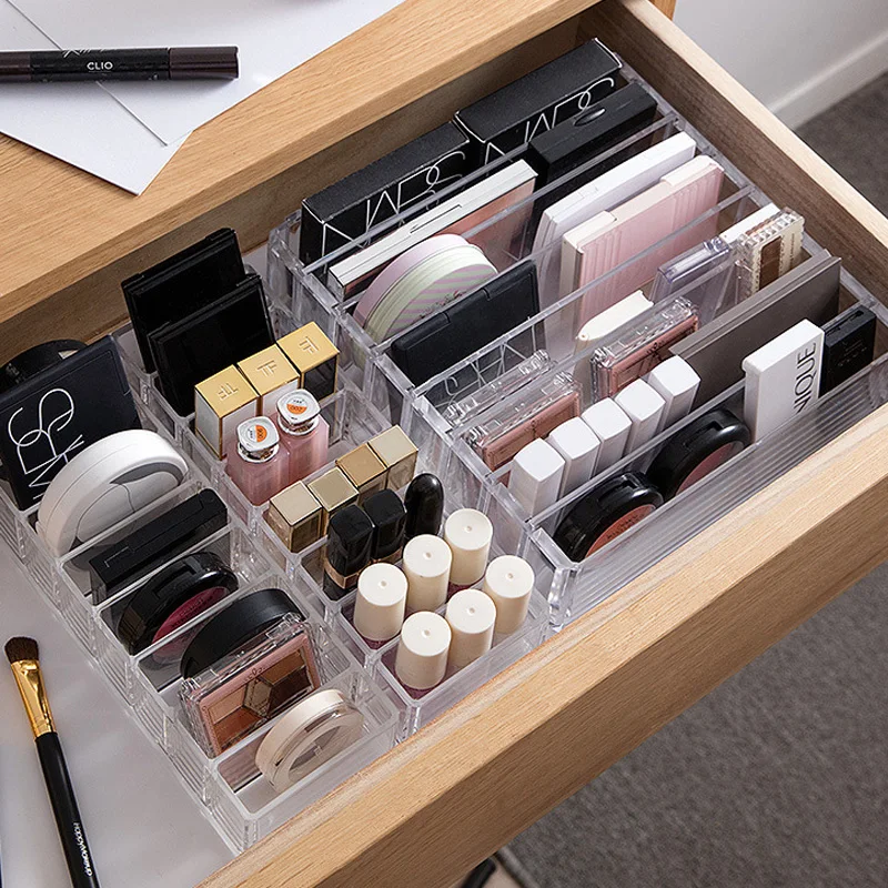 

Clear Acrylic Makeup Organizer CC Cream Storage Box organizador maquillaje Plastic Cosmetic Holder Cabinet Powder Display Box