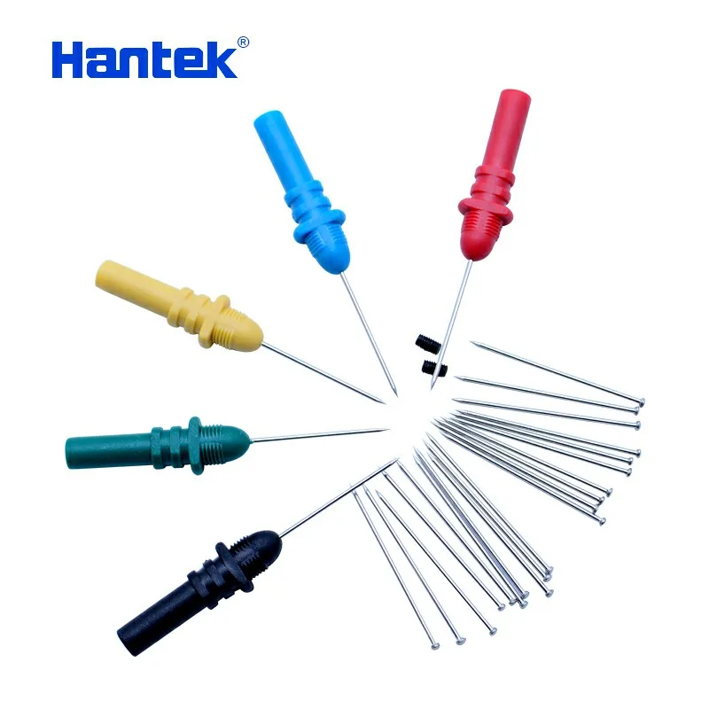 Hantek HT307 oscilloscope Back Pinning Probes/Needle/ Piercing Probes Set(Set of 5,Assorted Colors) automotive  logic analyzer