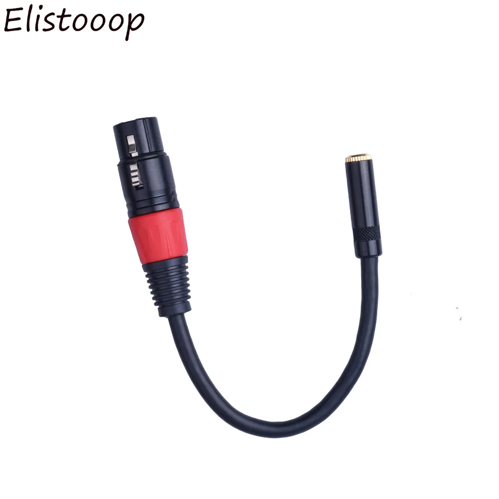 Elistooop 3.5mm  0.2m 90 Degree  1/8inch TRS Female  to XLR 3Pin Female Audio Cable Microphone Extension Cable Wire Cord