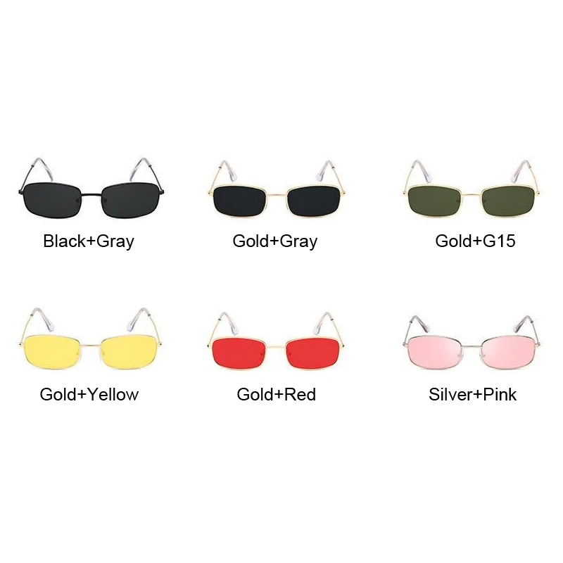 Cute Sexy Rectangle Sunglasses Woman Retro Small Black Red Pink Cateye Sun Glasses Female Vintage Shades For Woman