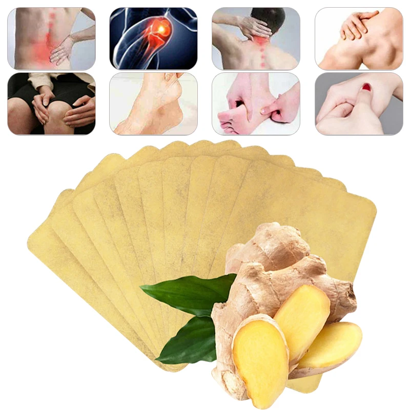 10 pcs/1bag Ginger Back Pain Patch Neck Massage Back Body Warmer Sticker Self Heating 12h Patch Winter Keep Joint Warm Foot Knee