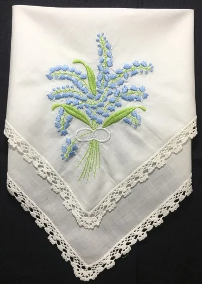 Conjunto de 12 lenços de algodão para noiva, lenços brancos com renda de bordado floral