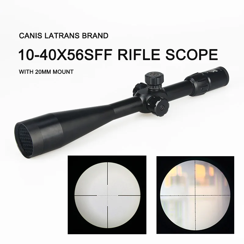 Canis Latrans Tactical 10-40X56SFF Rifle Scope With 20MM Scope Mount  For Hunting Shooting OS1-0284