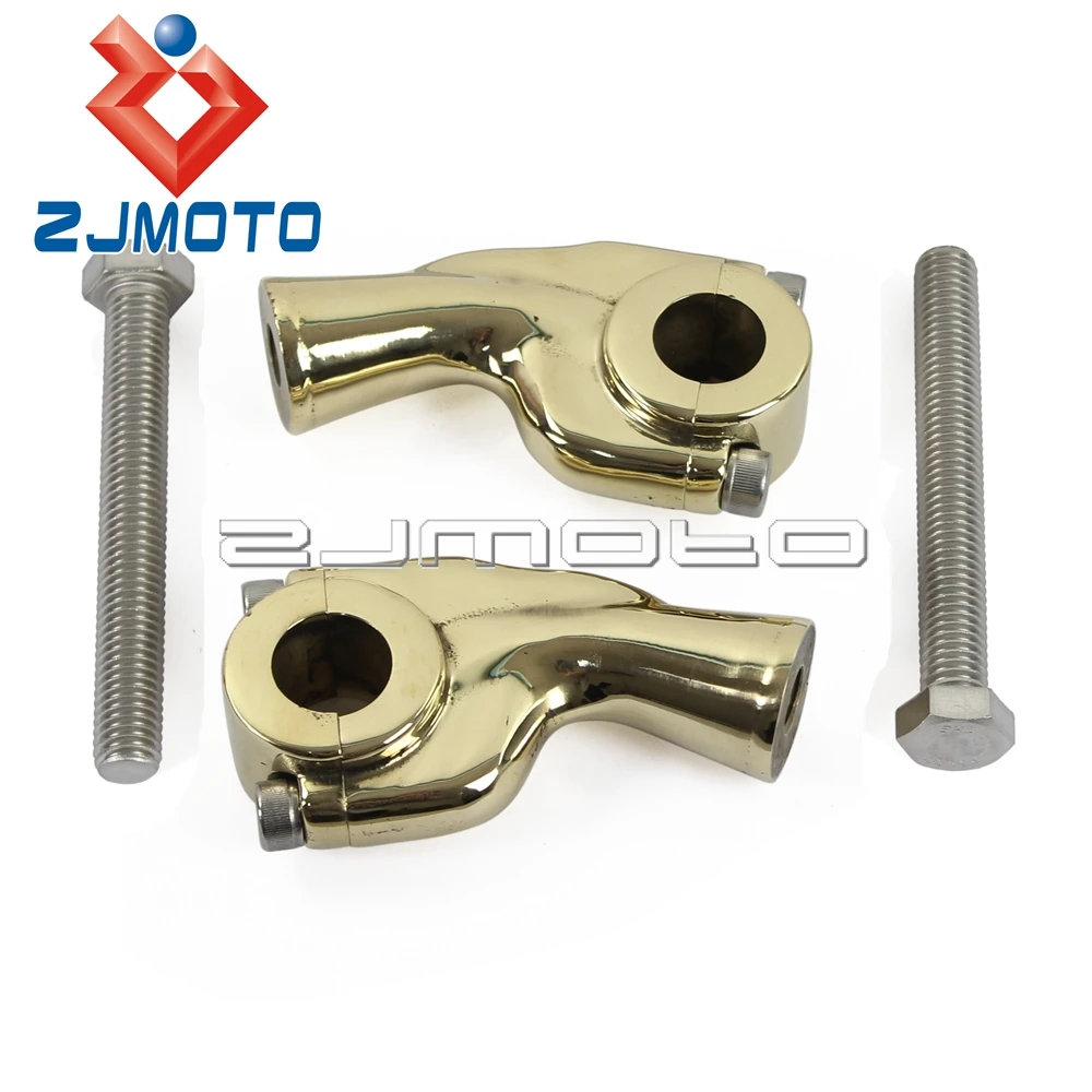 22mm Handlebar Risers Universal Solid Brass Motorcycle Handlebar Risers For Honda Yamaha Suzuki Custom 7/8