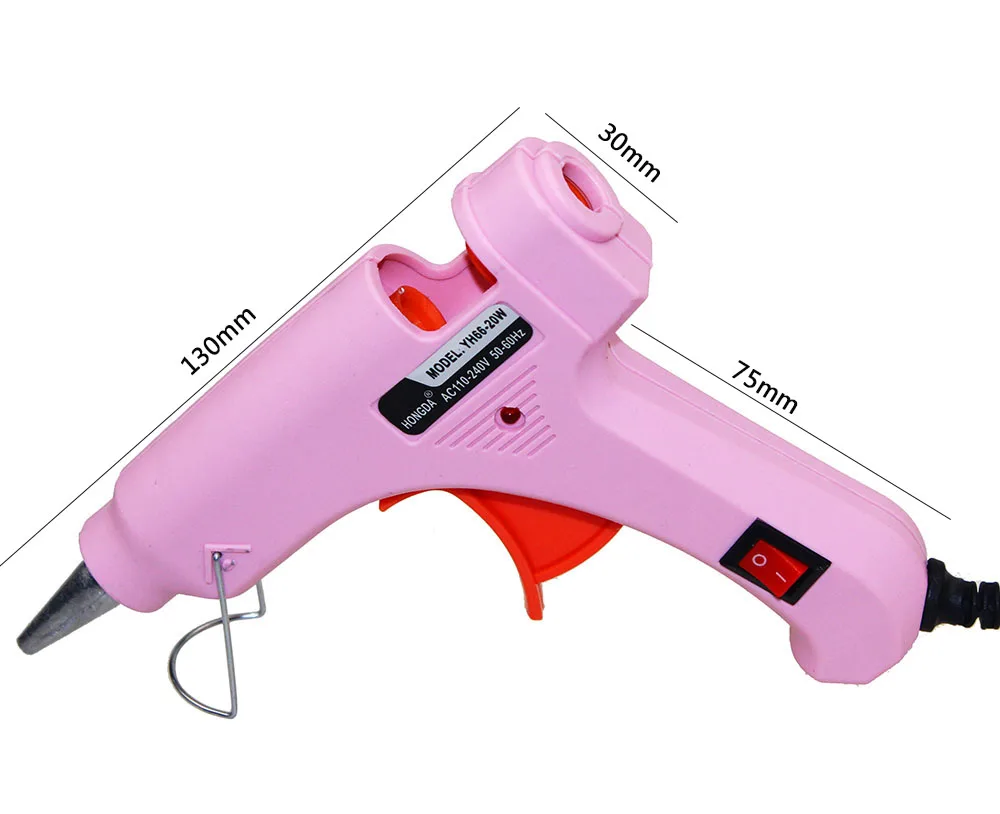 Pink Handy Professional High Temp Heater 20W Hot Glue Gun Repair Heat Tool With Hot Melt Glue Sticks