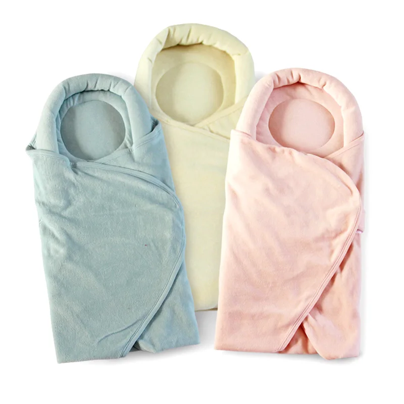 Baby Envelope Swaddle Blankets Super Soft Combed Cotton Cocoon Swaddling Wrap 2 Layers Newborn Infant Sleep Sack Bedding