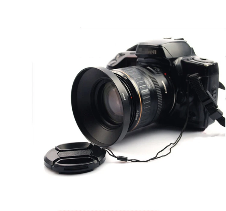 Metal Lens Hood Wide-Angle 49mm 52mm 58mm 55mm 62mm 67mm 72mm 77mm 82mm Screw-in Lente Protect + Lens Cap For Canon Nikon Sony