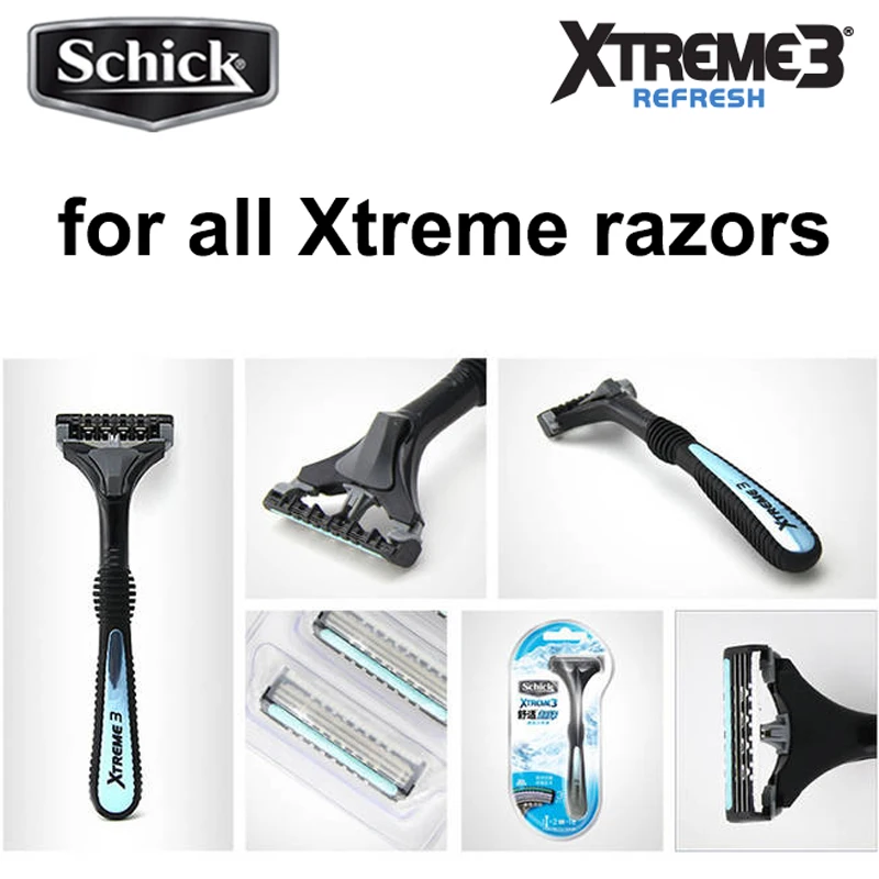 Schick Safety Razor Blade Para Homens, Barbeador, Barbear Do Corpo, Original, Substituição, Em Estoque, Frete Grátis, 4 Lâminas Por Lote, XTREME3