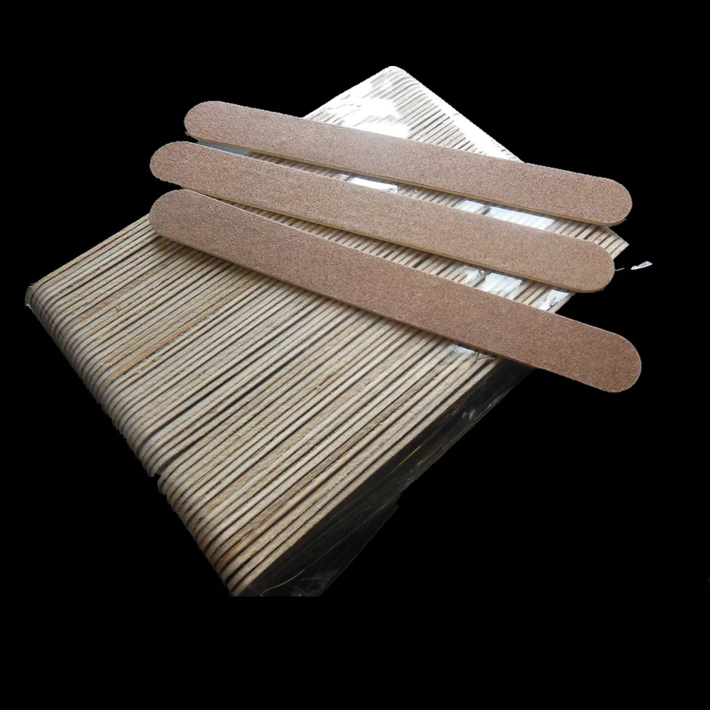 300 PCS wooden  emery board Wood nail  Files brown  nail file  Manicure tool 180/180