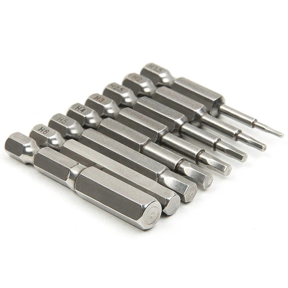 High Quality 8pcs 50mm S2 Steel Inner Hexagon Head Screw Driver Screwdrivers Kit Hand Tools Magnetic Drill Screwdriver Set Bits