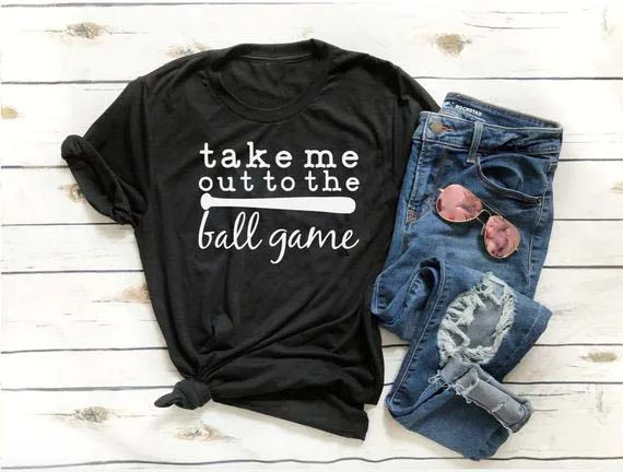 

take me out to the ball game T-Shirt Hipster Casual Women's Baseball Ballgame Shirt Funny Game Graphic Grunge art tops girl tee