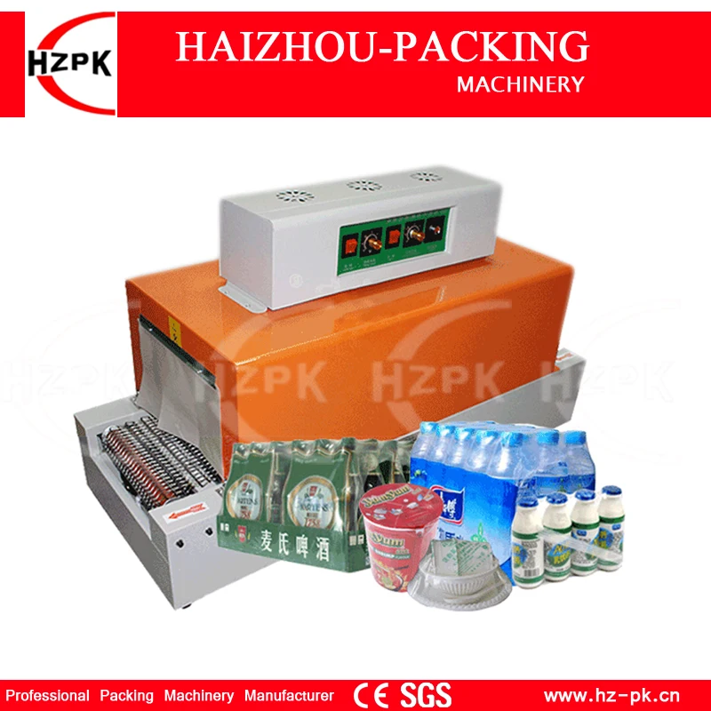 HZPK Automatic Shrink Machine PVC Film Shrinking Heat Package Sleeve Shrink Plastic Packing Machine Solid-State Voltage BS-260