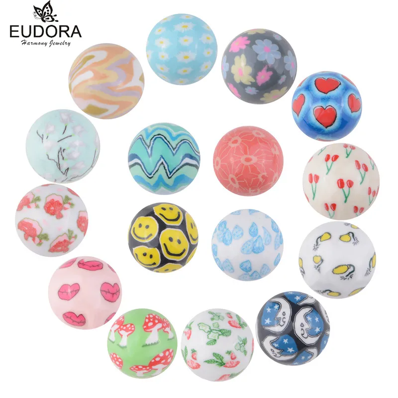 Eudora Angel Caller Colorful Printing Chime Ball 20mm Eudora Harmony Ball Mexican Bola for Floating Locket Cage Pregnant Jewelry