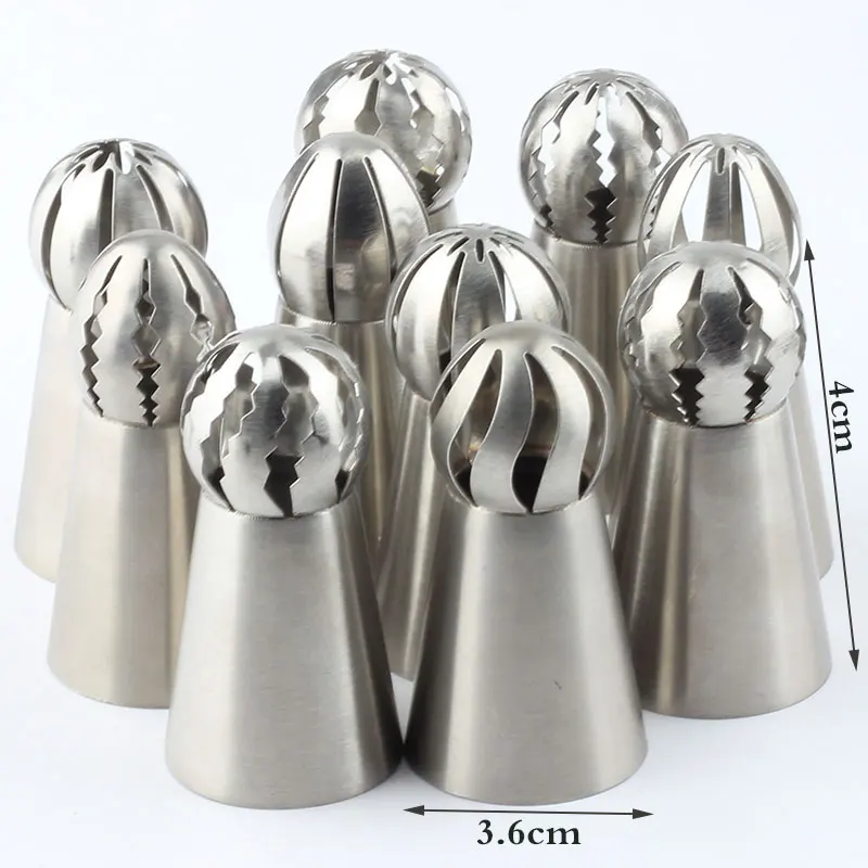 Flower Icing Piping Cake Decorating Tools Russian Nozzles Sphere Ball Icing Nozzle Decorating Tools Stainless Steel 65Pcs/Set