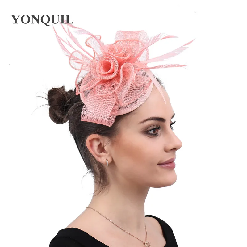 

Головной убор женский свадебный с перьями, модная Вуалетка для невесты, шляпа для торжественных случаев, головной убор ручной работы