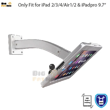 Fit for ipad 9.7'' 10.2'' 10.5'' wall mount Stand Desktop with lock display rack holder brace specialized frame housing holder