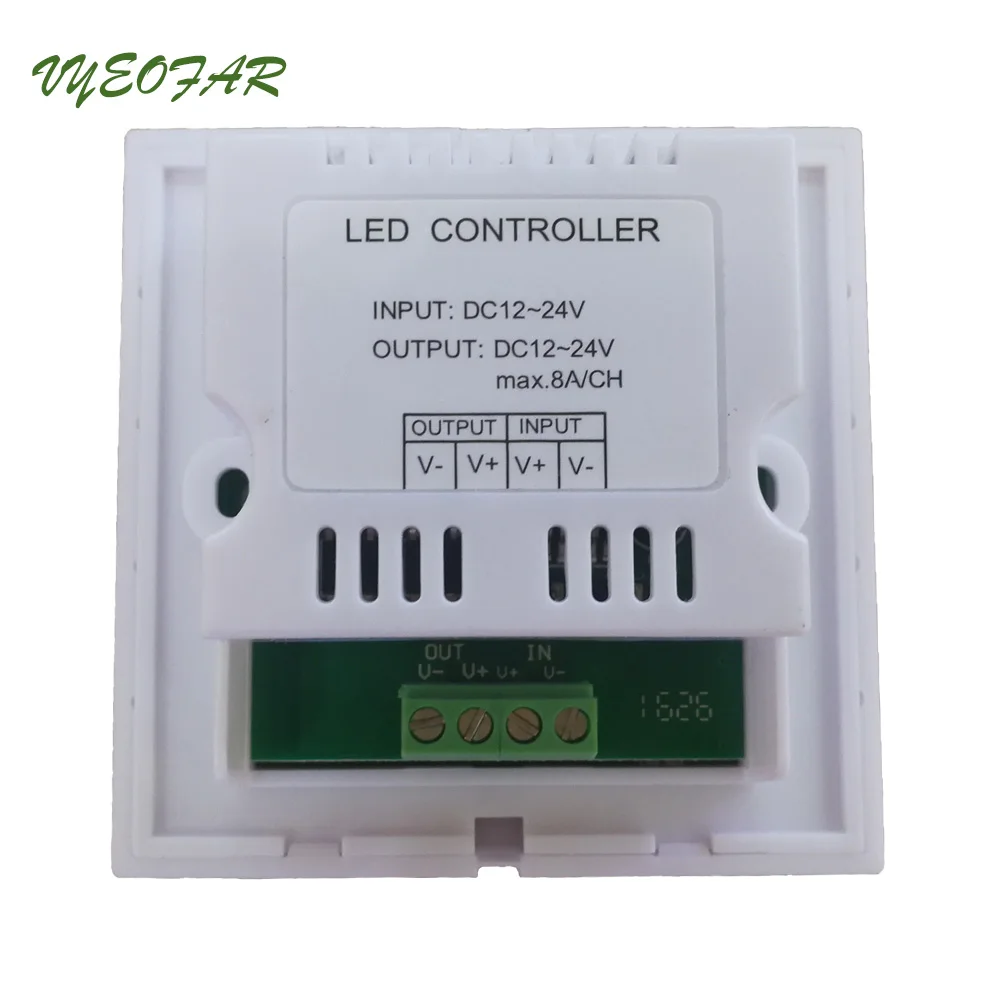 DC12V 24V Touchable Panel Dimming Controller TM06 8A Output For 5050 3528 Single Color String Light Wall Mount 86mm Strip Dimmer