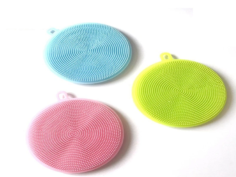 

500pcs/lot Silicone Brush Magic Dish Bowl Pot Pan Wash Cleaning Brushes Cooking Tool Cleaner Scouring Pads Kitchen Accessories