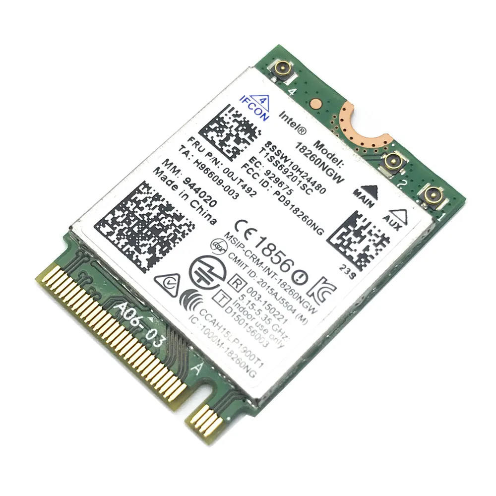 

Для Intel Wireless-AC 18260 18260NGW 802.11ad 802.11ac 867 Мбит/с