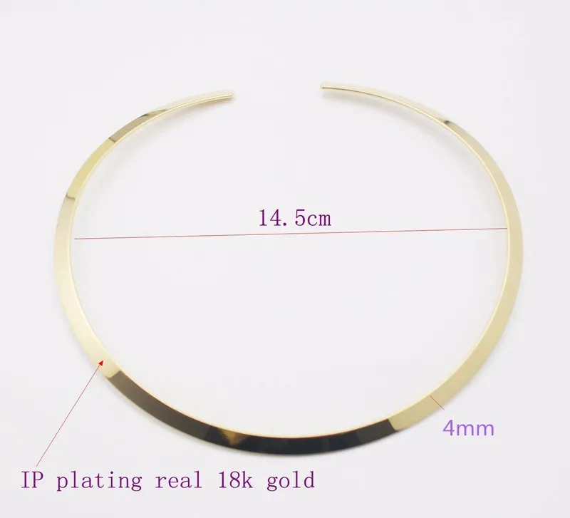 Stainless Steel Jewelry Round Golden Woman Collar Necklace Chorker Fashion