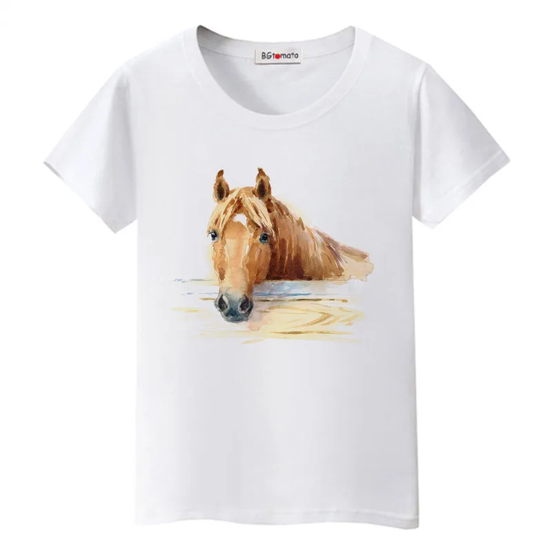 

BGtomato Super Cool 3D Horse Tshirt Cool Summer Tops Hot Sale Funny Tees Original Brand casual shirt lovely 3D horse t-shirt