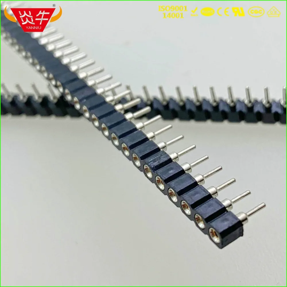 

2.54mm PITCH 1X40P 40PIN FEMALE STRIP CONNECTOR SINGLE ROW ROUND HOLE SOCKET WITHSTAND HIGH TEMPERATURES GOLD PLATED 1Au YANNIU