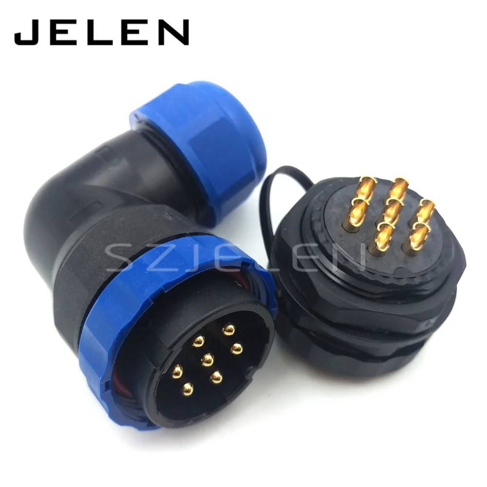 SD28  waterproof connector 7 pin IP68  Panel Mount connectors  7 pin power wire connectors Current Rating 25A