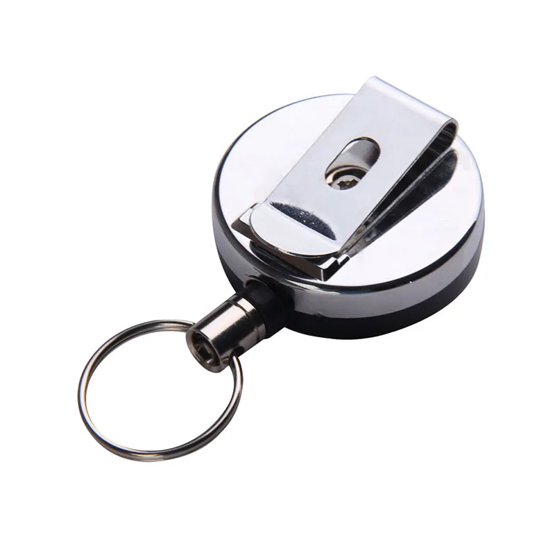 Portable Mini Key Buckle Metal Body Steel String Safety Key Holder Keyring Retractable Rope Keychain Anti-Lost Key chain Gift VL