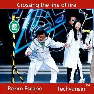 

real life room escape room theme props organs Cross Fire organs but not touch the tracks along the tracks