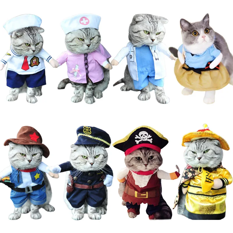 Costume de chat drôle imbibé pour la fête d'Halloween, vêtements de corsaire, vêtements IQUE Up, chat et chien, 7,5