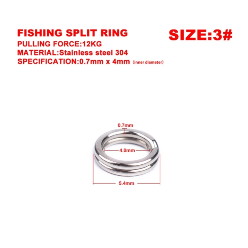 100Pcs/Lot double flat ring sheathed flattening lure hook connecting ring bending flat double ring fishing accessories