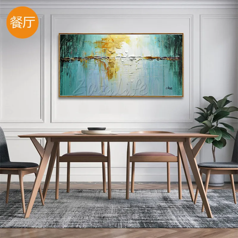 Hand painted canvas oil paintings Wall art Pictures for living room Cheap modern cuadros abstract oil painting lake landscape