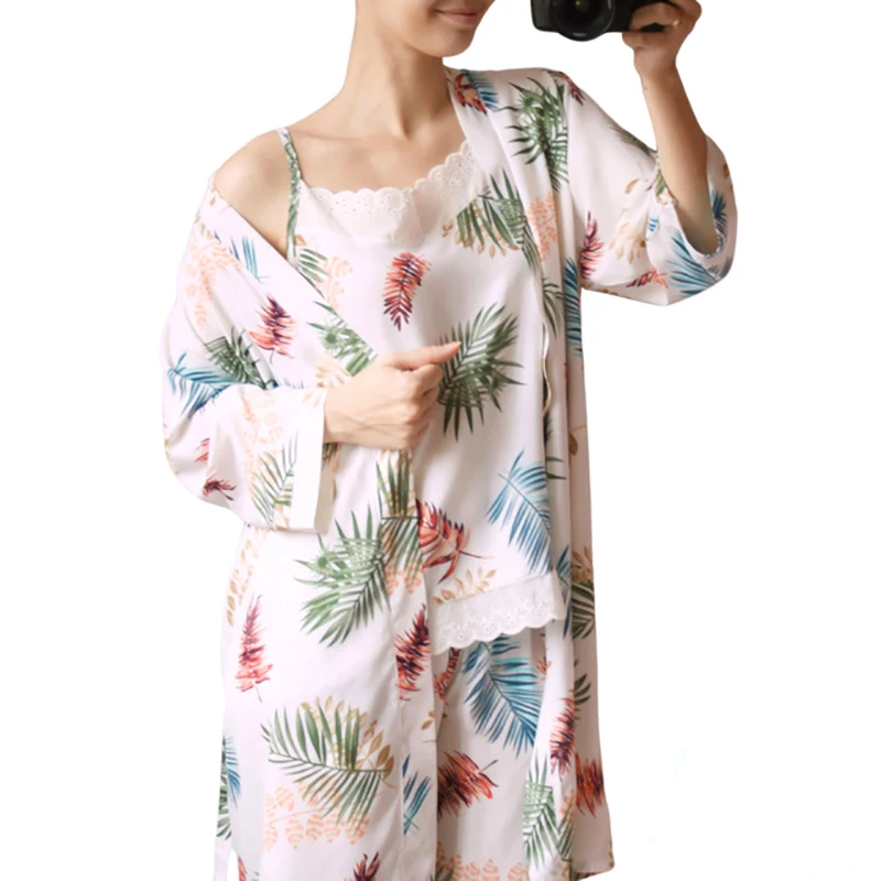 

yomrzl A546 New arrival daily spring and autumn women's pajama set 3 piece home style sleep set