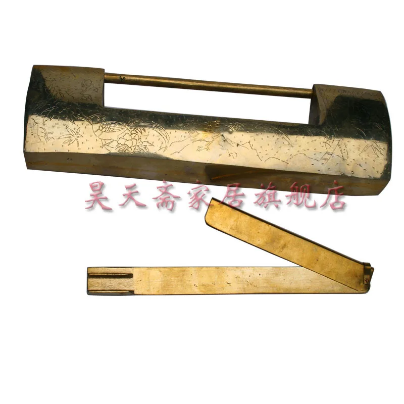 [Haotian vegetarian] antique copper lock / Chinese decoration brass fittings HTH-043