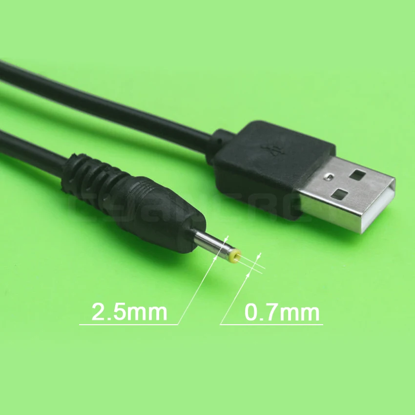 Power Cable USB 2.0 to DC 2.5mm x 0.7mm 1.0M 1A Support 5V or 12V Charger Connector Cable for Table lamp Tablet MP3 MP4 Player