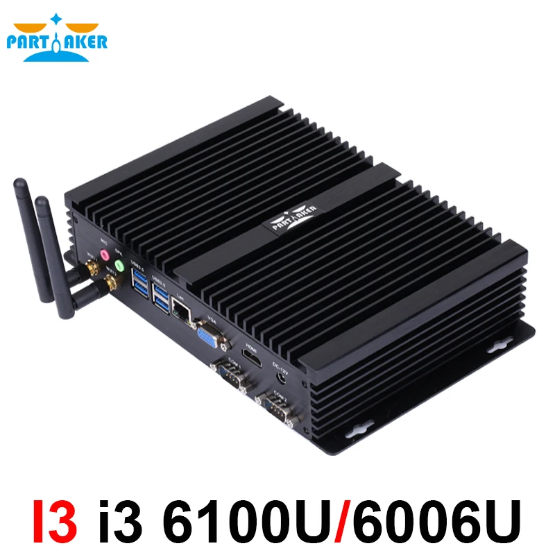 Intel Core i3 6157U Skylake Industrial Mini PC Barebone Linux Micro Computer Win10 HTPC 300M Wifi VGA HDMI 2 COM Ports