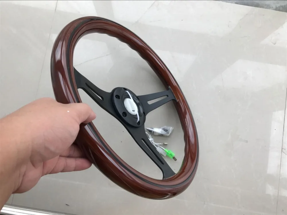 high quality  350MM 14inch Wood Phoebe steering wheel racing steering wheel three racing Phoebe