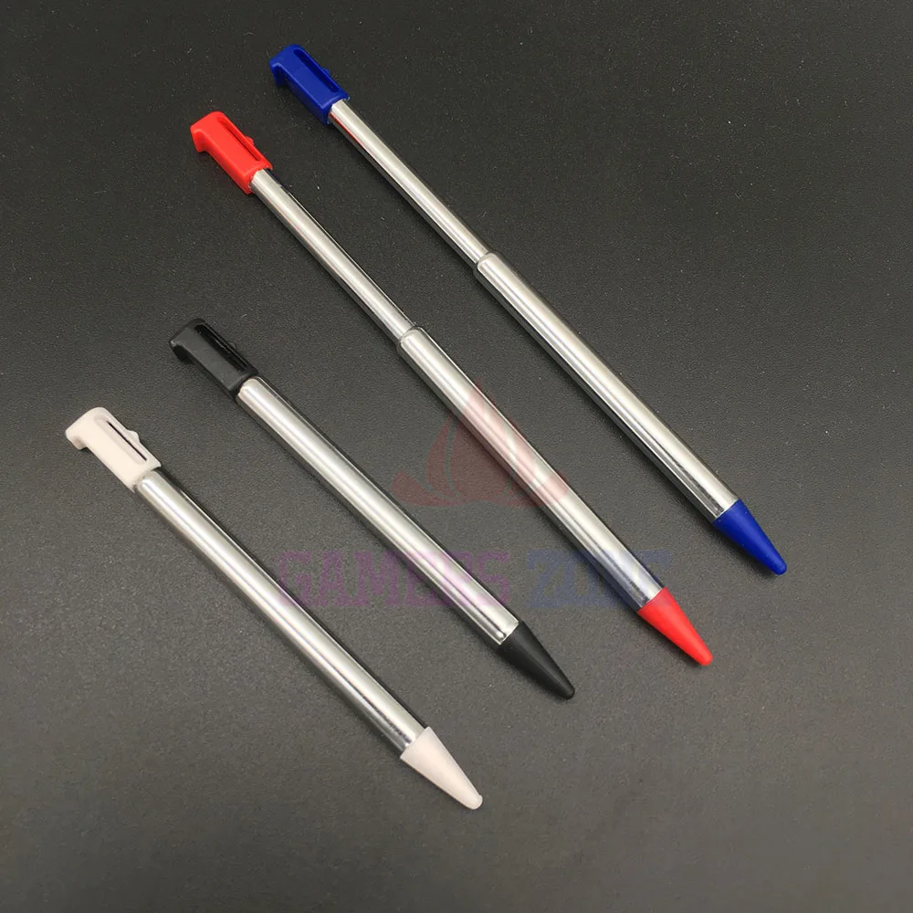 قلم معدني قابل للسحب لقلم اللمس 3DS ، أسود ، أبيض ، أحمر ، أزرق