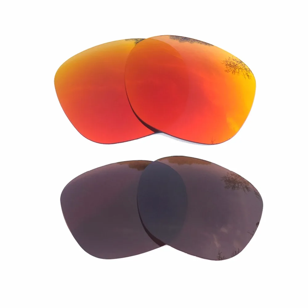 Orange Red Mirrored & Brown Polarized Replacement Lenses for Garage Rock Frame 100% UVA & UVB