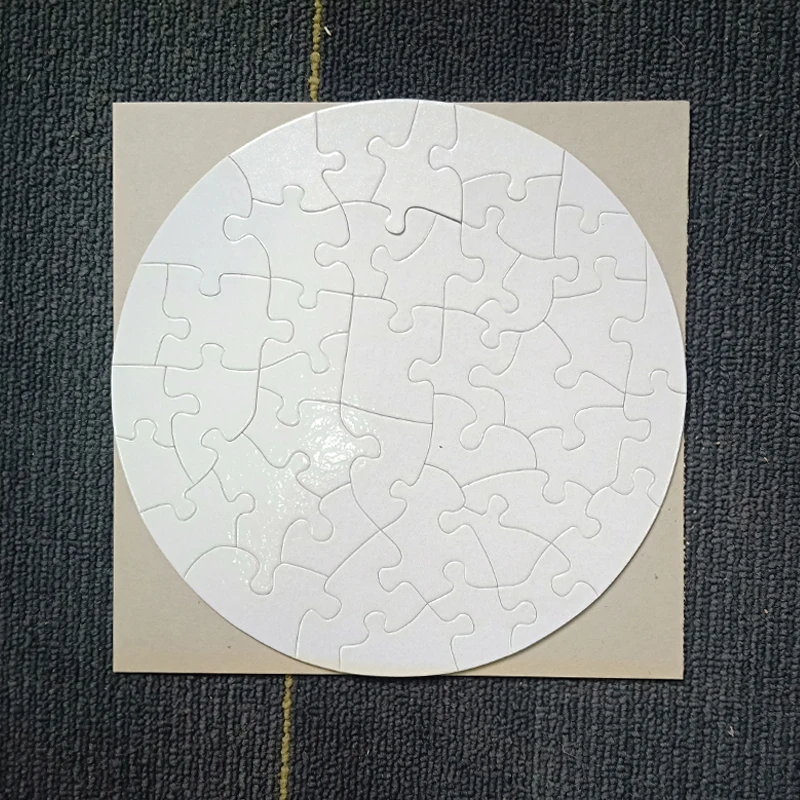 10pcs Round Sublimation Blank Puzzles DIY Craft Jigsaw Puzzle 20cm High Quality