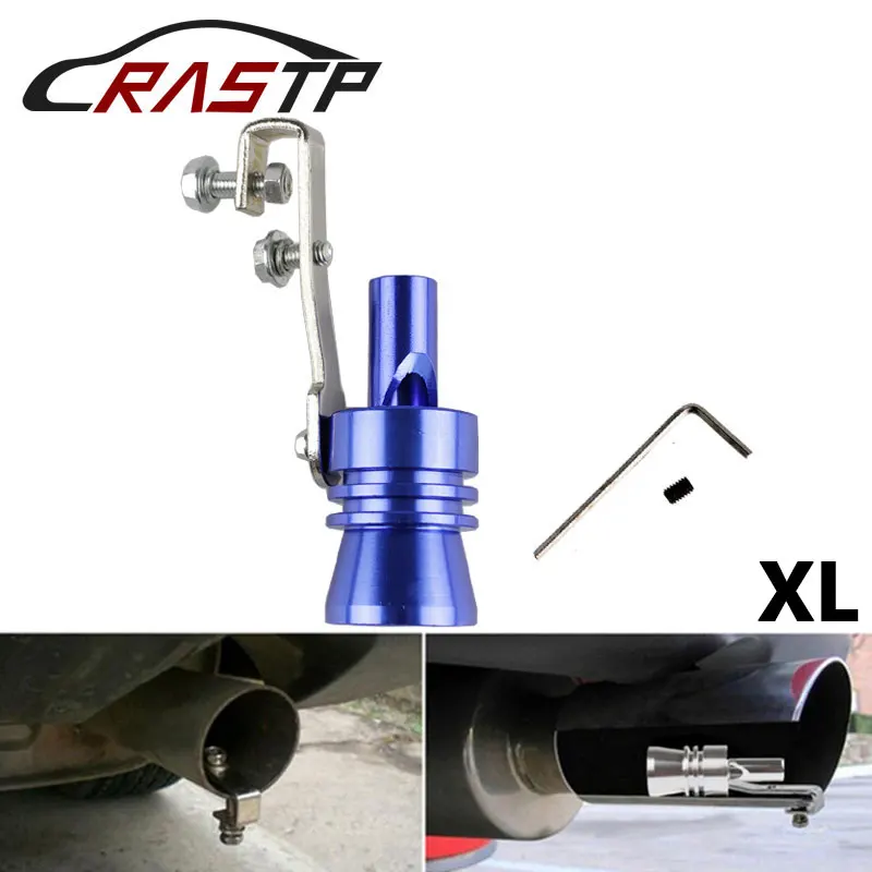 RASTP - New Universal Vehicle Exhaust Sile Turbo Sound Exhaust Muffler Pipe Whistle Light Weight Material Size XL RS-TUR006