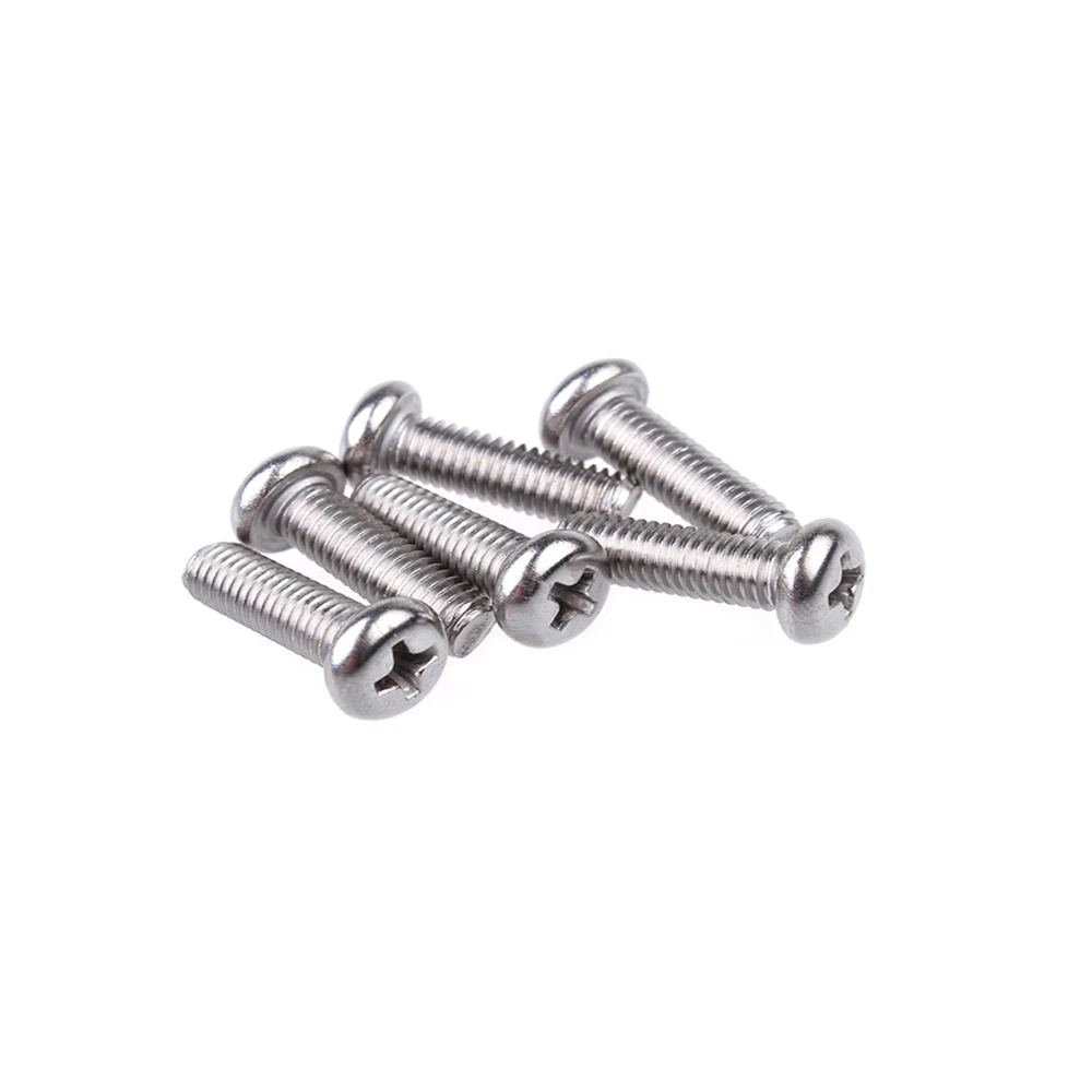 100pcs Phillips Cross recessed pan head Screw 304 Stainless Steel M2/M2.5 3mm/4mm/5mm/6mm/8mm/10mm/12mm/14mm/16mm/18mm/20mm